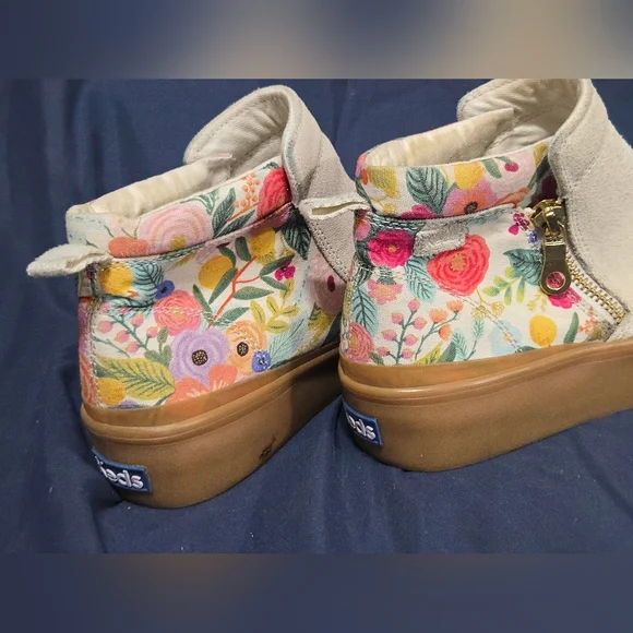 Keds x Rifle Paper Cooper Garden Party Sneaker in Tan - Size 6 - Picture 8 of 12